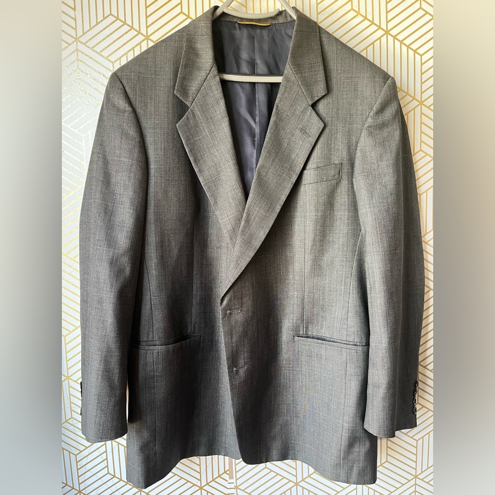 Hart Schaffner Marx Mens Gray pure virgin Wool blazer Sz 44L